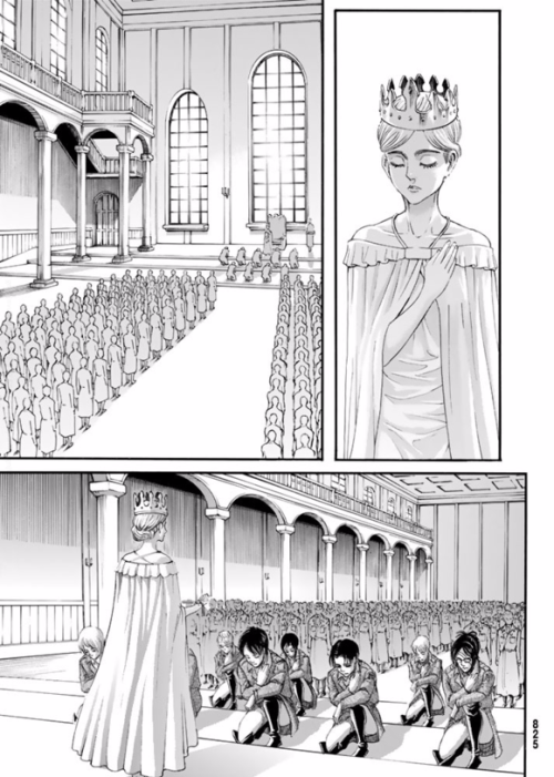 yang tersisa. Jika Historia diubah menjadi titan maka tidak hanya rencana Eren yang berantakan, Paradise juga akan kehilangan sosok pemimpinnya setelah 13 tahun (umur titan shifter). Jadi semua memang benar-benar sudah direncakan oleh Eren dgn rapi sejak awal.