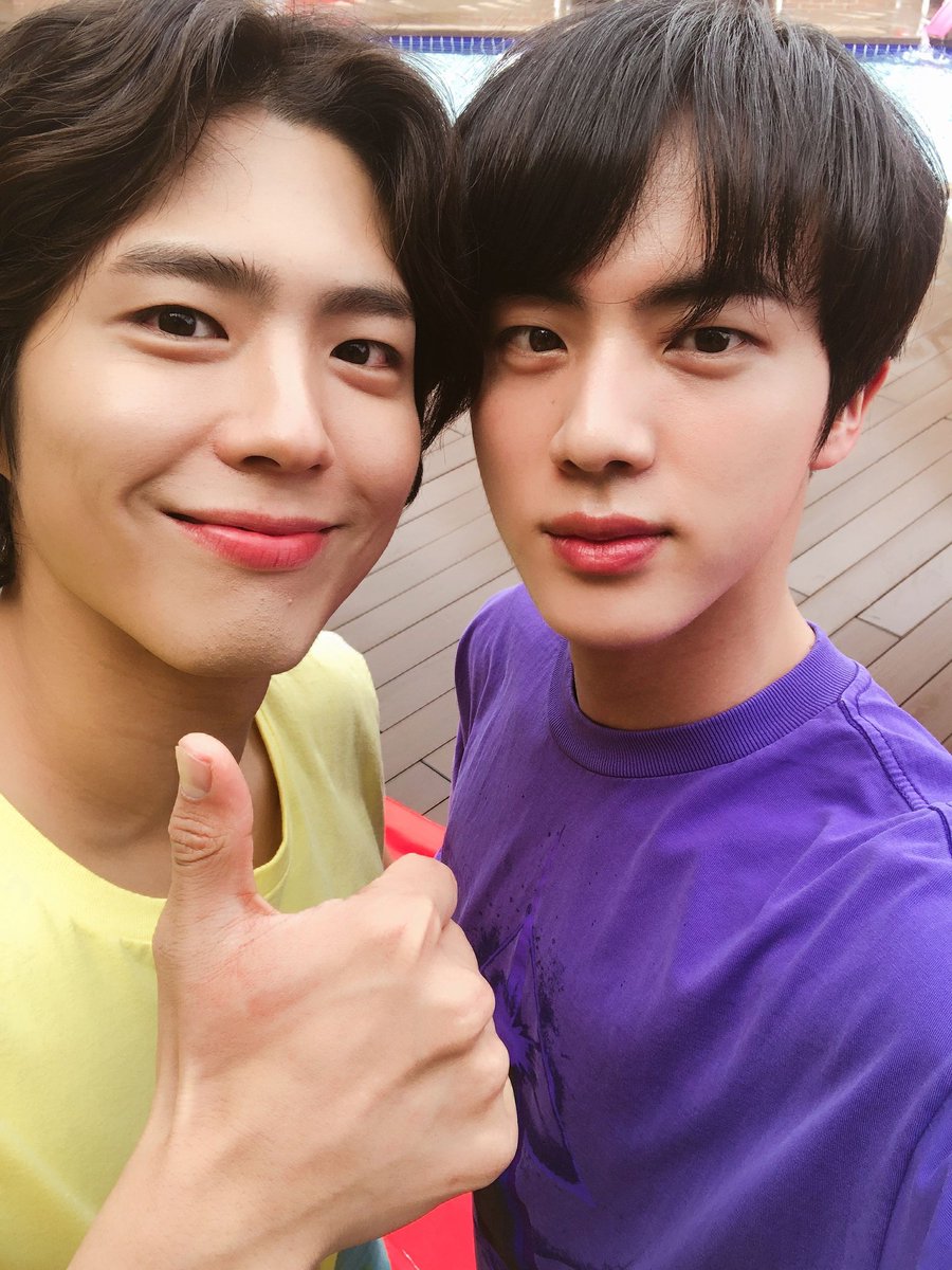 Jin with Park Bo Gum on Coca-Cola Commercial!! (GOSH MY IDOLS IN ONE FRAME)