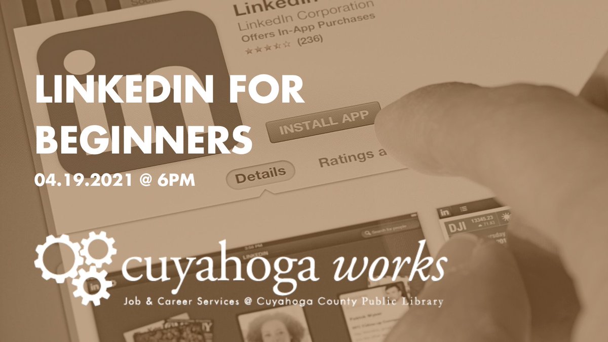 CuyahogaLib's tweet image. Learn how to build a professional presence on LinkedIn in this free virtual workshop hosted by #CuyahogaWorks @CuyahogaLib on 4/19 @ 6PM. Register here: 
ow.ly/UCOG50EcCaQ
