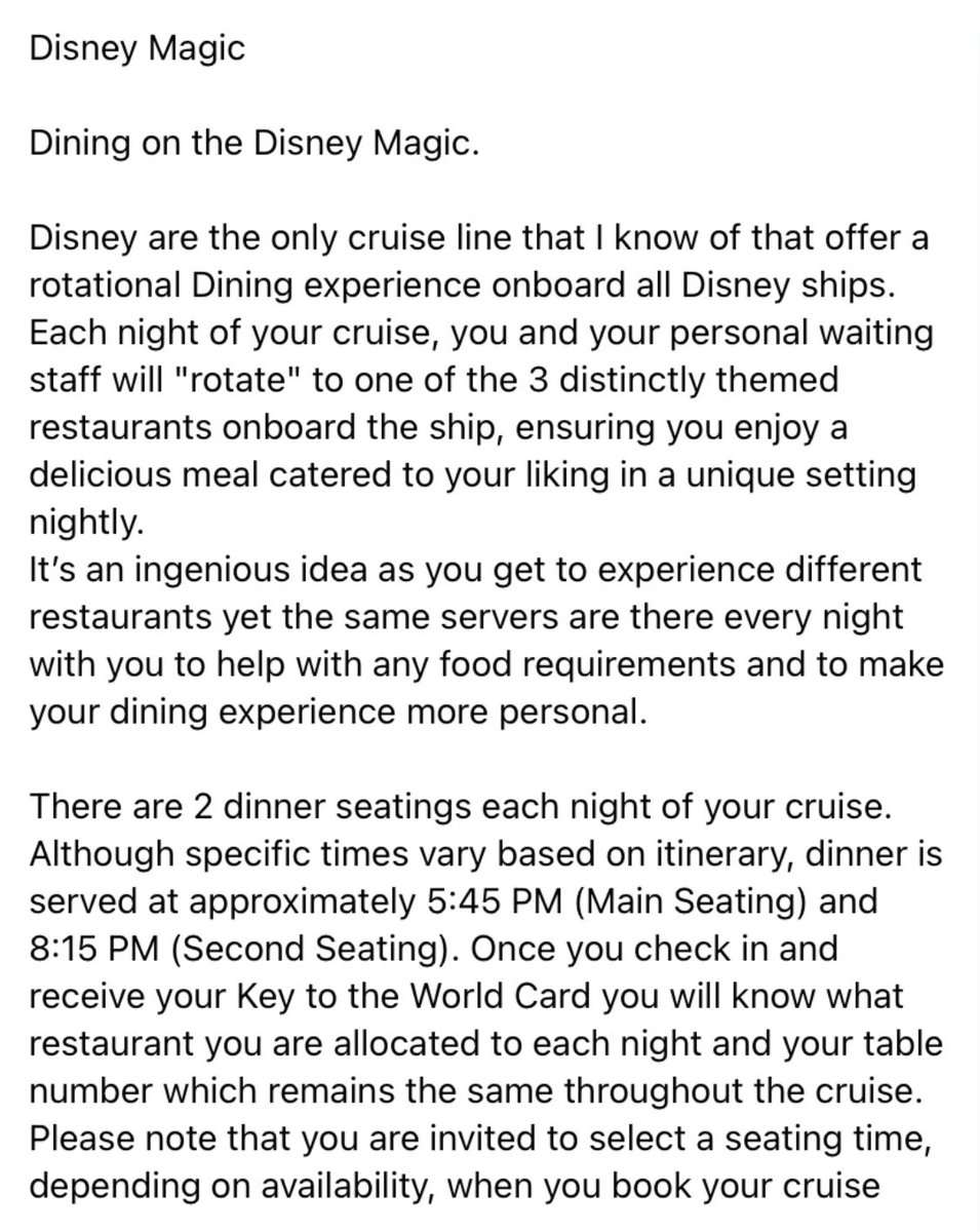 Dis4britsC's tweet photo. One of our members shared this information regarding their experience on the Disney Magic https://t.co/aguqoQ99ws
