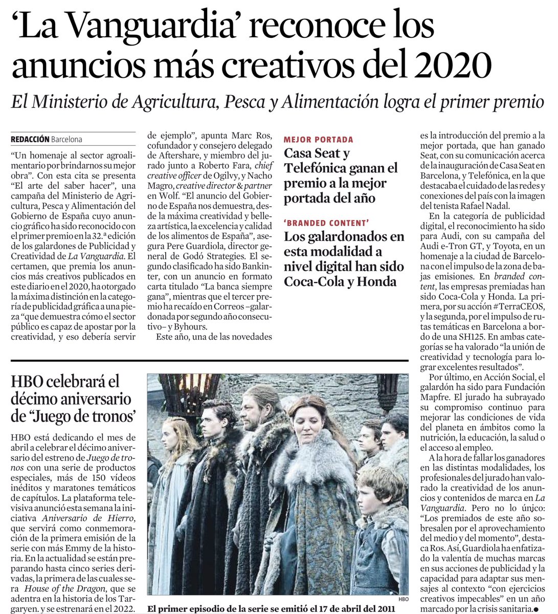 Aprovechamiento del medio en tiempos de crisis. 

Enhorabuena al los premiados de 2020 y un honor volver a formar parte de este Jurado. 

Hoy en <a href="/LaVanguardia/">La Vanguardia</a> 👇🏻👇🏻