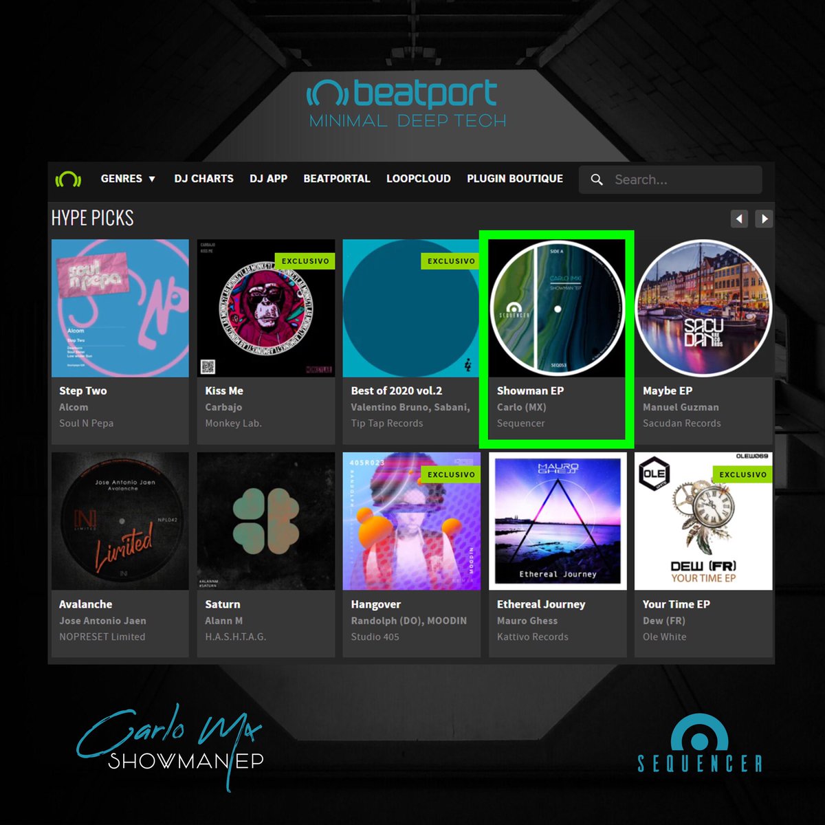 SequencerLabel's tweet image. 🚨 DESTACADOS HYPE PICS de Beatport 🚀 

Carlo (MX) - Showman EP

Adquiérelo aquí 👇
beatport.com/release/showma…