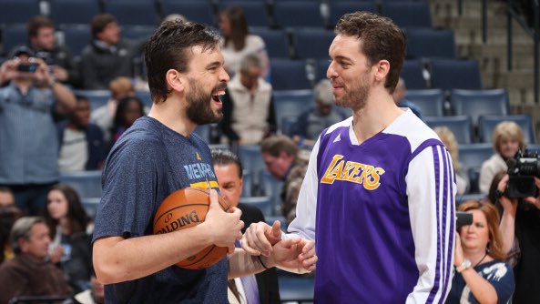 Pau Gasol and Marc Gasol are the only brothers in NBA history to each have been named NBA All-Stars AND each win an NBA championship during their careers! #NationalSiblingsDay