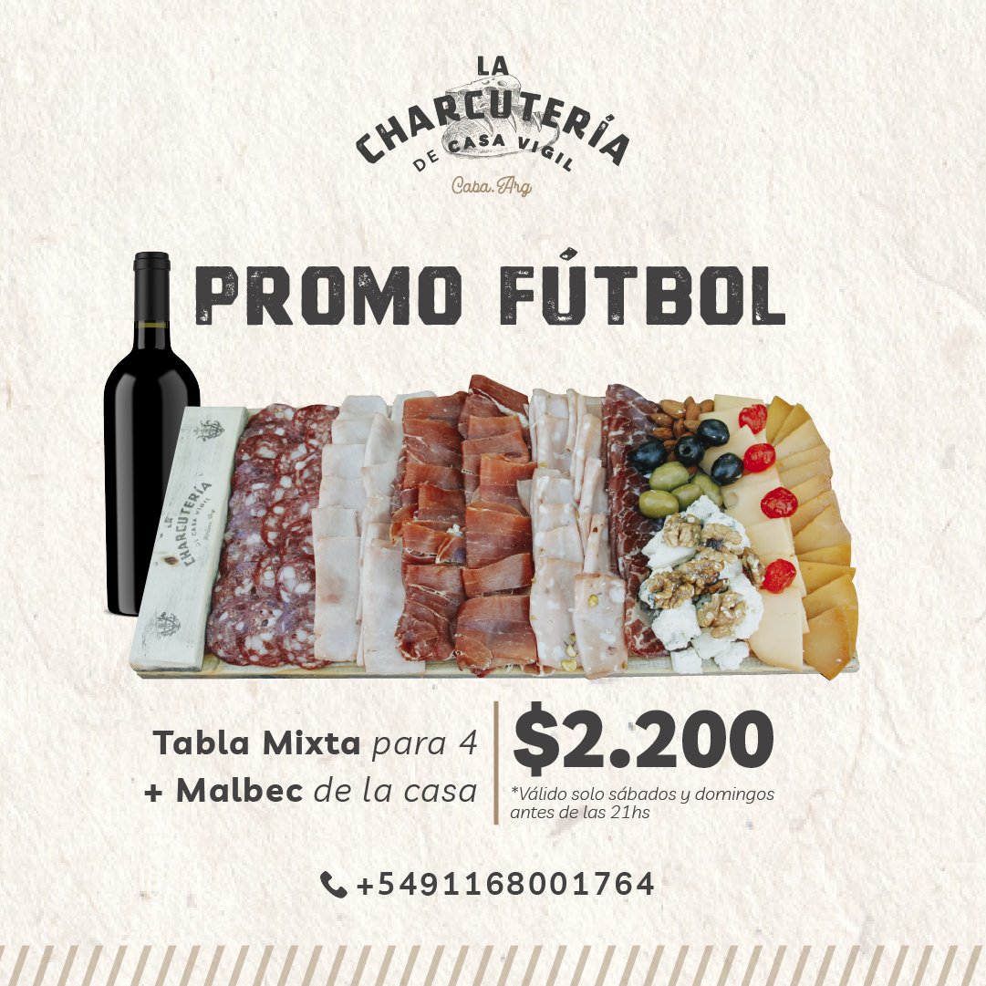 CharcuteriaCABA's tweet photo. ¿Ya hiciste tu pedido? Ponele mucho sabor al partido con nuestra #PROMOFUTBOL!⚽🍷🧀

Pedidos al 📞 1168001764
O a través de nuestra carta online
https://t.co/vz8X3ivY6o https://t.co/1ukBRsf6d6