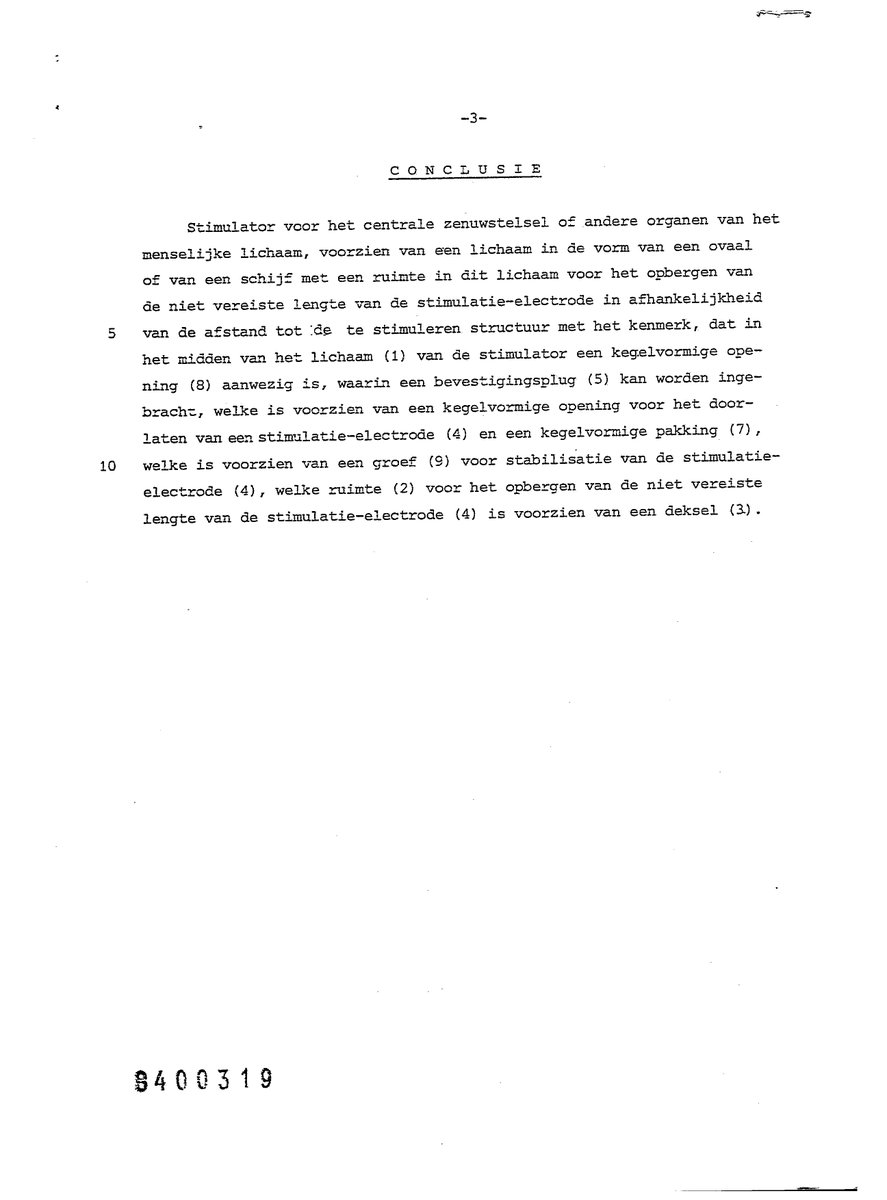 Patent since 1984 for the Nervus Vagus Stimulation in the Netherlands.