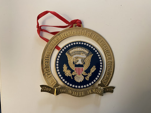 BIGGER THAN US: During that first visit as a child, my mom bought me this medallion marking 200 yrs of Presidency. As a 7 yr old, that seemed like an impossibly big number. I tied this to my bedpost growing up. I proudly hung it by my desk when I worked there 24 yrs later. 5/14