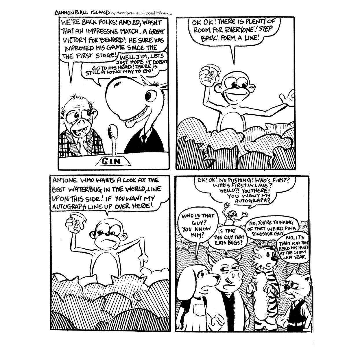 Canonballisland's tweet photo. CHAPTER 6 071 “LONG WAY TO GO” #CannonballIsland #Semifinal  #bugwars #webcomics #webcomic #dailycomic #Jurassicsketch #JurassicPark #dailycomics #comic #dailywebcomic #comicart #comics #comicstrip #InkDrawing #comic #determination #confidence https://t.co/HmMVBN5cd7