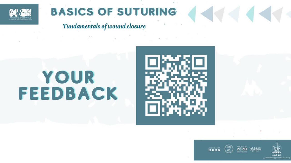 JUMedClub's tweet image. نهاية الورشة!
نأمل أن حققتم من خلال الورشة الفائدة المرجوة، نشكر لكم حضوركم وحماسكم الرائع ورغبتكم الدائمة في العلم والتعلم. 
نذكركم بأهمية تعبئة رابط الفيدباك لرفع المخرجات القادمة.