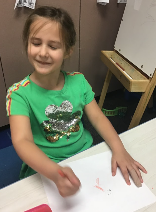 We wrote our name and drew a picture with our eyes closed. #egeTakingFlight <a href="/HumbleISD_EGE/">Elm Grove Elementary</a> <a href="/HumbleISD_PREK/">HumbleISD ECE</a> <a href="/HumbleISD/">Humble ISD</a> #BetheLight