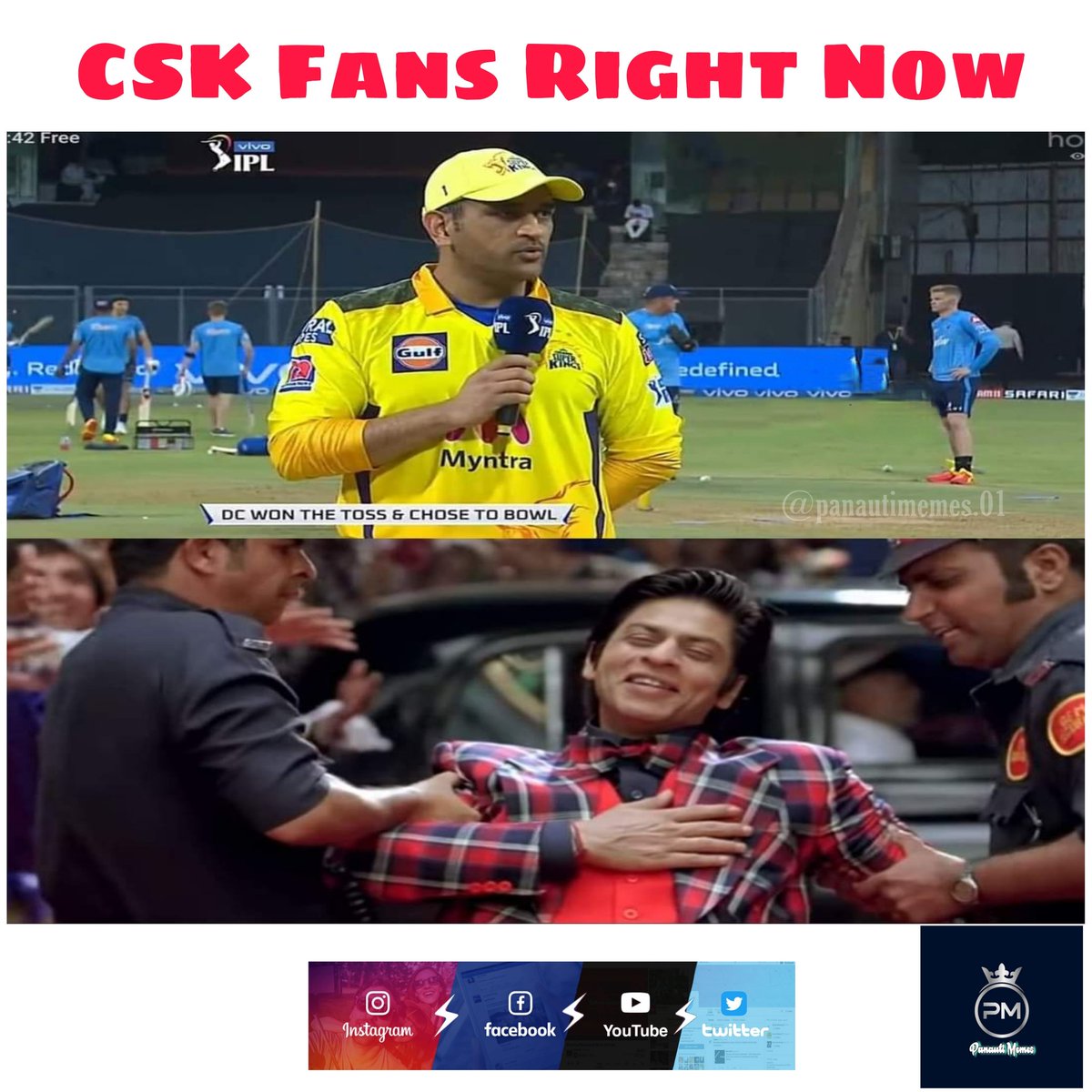 panautimemes's tweet photo. CSK Fans Right now.... MS Dhoni ❤️
#panautimemes #memes #memeslover #indianmemes #dankmemes #memesofficial #memes4days #trending #ipl #ipltreatment #iplmemes #rcb #mi #csk #DelhiCapitals #SRH #PunjabKings #rr #KKRHaiTaiyaar #IPL2021 #msdhoni #csklovers https://t.co/w6kPfsuyhi