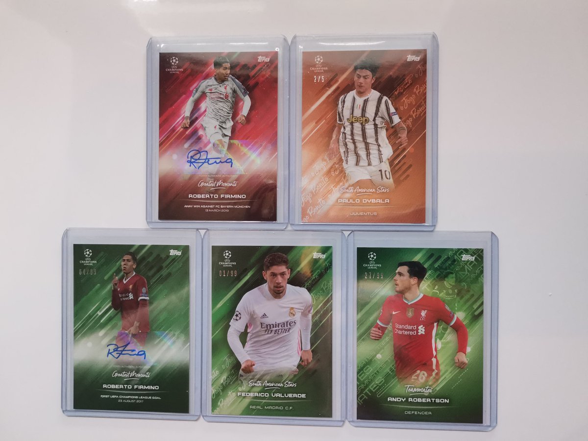 Finally received my O Jogo Bonito boxes from <a href="/Topps_UK/">Topps UK</a> today. Pretty happy with what I got, 2 signed Firminos, a 2/5 Dybala, a 1/99 Valverde and a 27/99 Robertson.