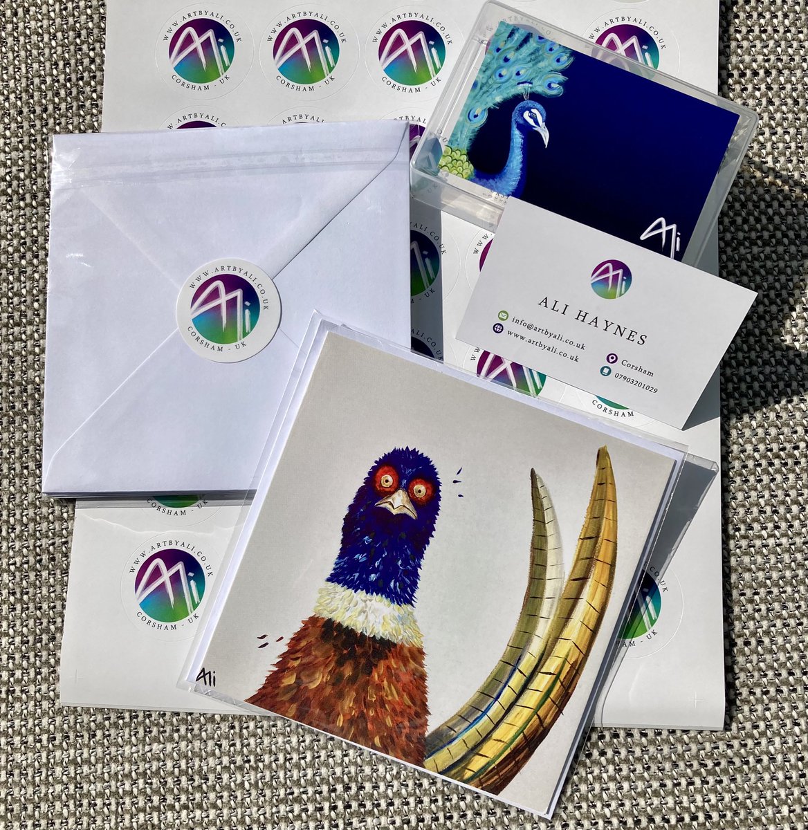 alihaynesart's tweet photo. 😍 My prototype greeting card has arrived!
😍My business cards have arrived!
😍And my funky stickers have arrived! Super #excited for my website to go live early summer, all original oil painting will be exhibited at the @peacocktrail this year 🤞COVID allowing. #Corsham https://t.co/aHWZ5PSs9F