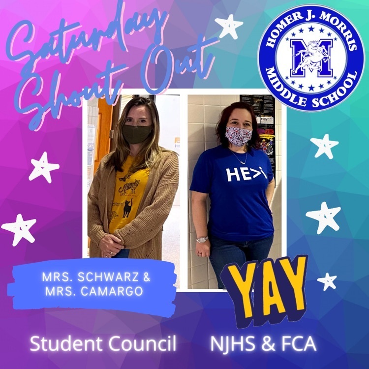 stallions045's tweet photo. It’s time for a Saturday Shout Out!🎉Let’s hear it for Mrs. Schwarz &amp; Mrs. Camargo for sponsoring AMAZING Student Council, NJHS, and FCA organizations! We appreciate you!👏👍🎉
#MorrisPride
#DistrictOfChampions
@McallenIsd https://t.co/jJHNbe6YpF
