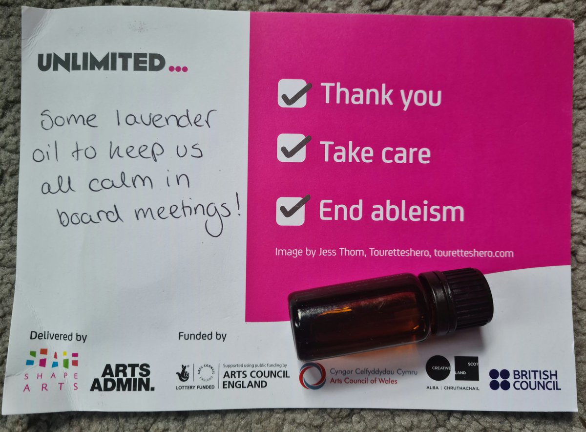 HannahAria14's tweet image. How lovely is this! Thankyou @weareunltd
@touretteshero

#Thankyou #WeAreUnlimited #ShapeArts #ArtsAdmin #BritishCouncil #leadership #LeadershipDevelopment #successstrategies #culture #Art #EndAbleism #diversity #equity #EquityAndInclusion