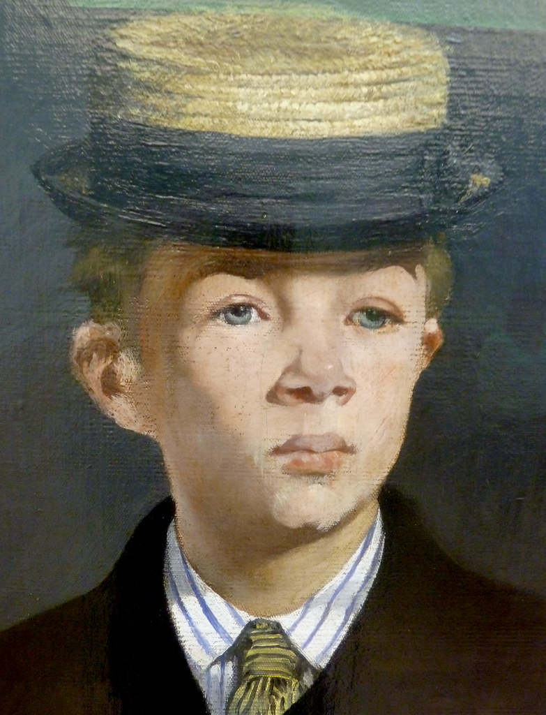 So here's theory #1:He's not a real "journalist" at all, and may never have been intended as such. The sitter is Léon Leenhoff, Manet's son, who would have been in his early-mid 20s at the time it was painted.(below, Léon as a little boy, adolescent, and teenager)