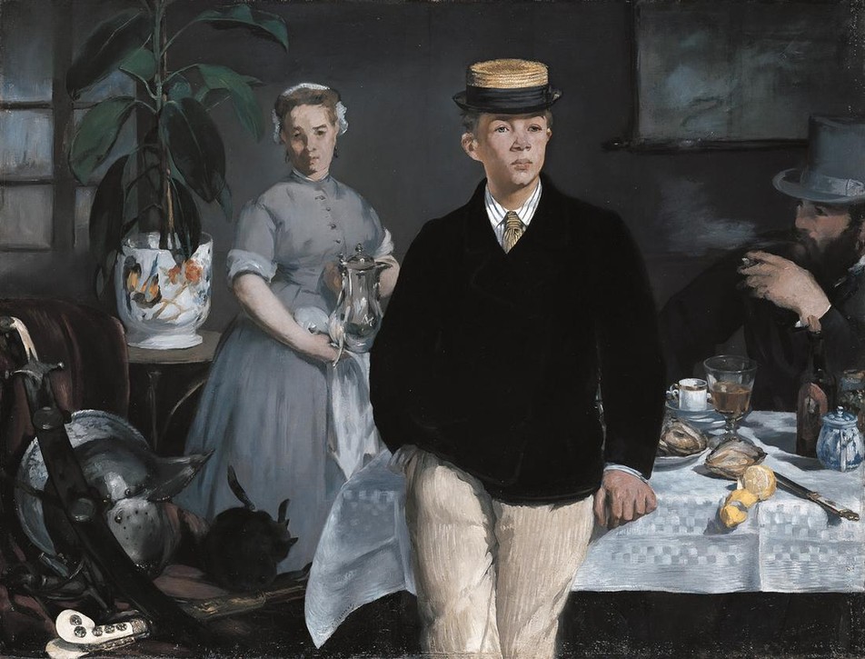 So here's theory #1:He's not a real "journalist" at all, and may never have been intended as such. The sitter is Léon Leenhoff, Manet's son, who would have been in his early-mid 20s at the time it was painted.(below, Léon as a little boy, adolescent, and teenager)