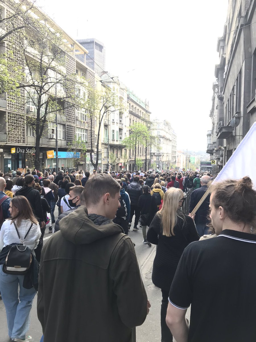 Vdmilica's tweet photo. Today in #Belgrade people protested increased disregard for the environment. People in Serbia can no longer breathe, nor drink tap water that isn't polluted and all because of the neglection and greed of the states officials #ekoprotest https://t.co/va7JyIOBOs