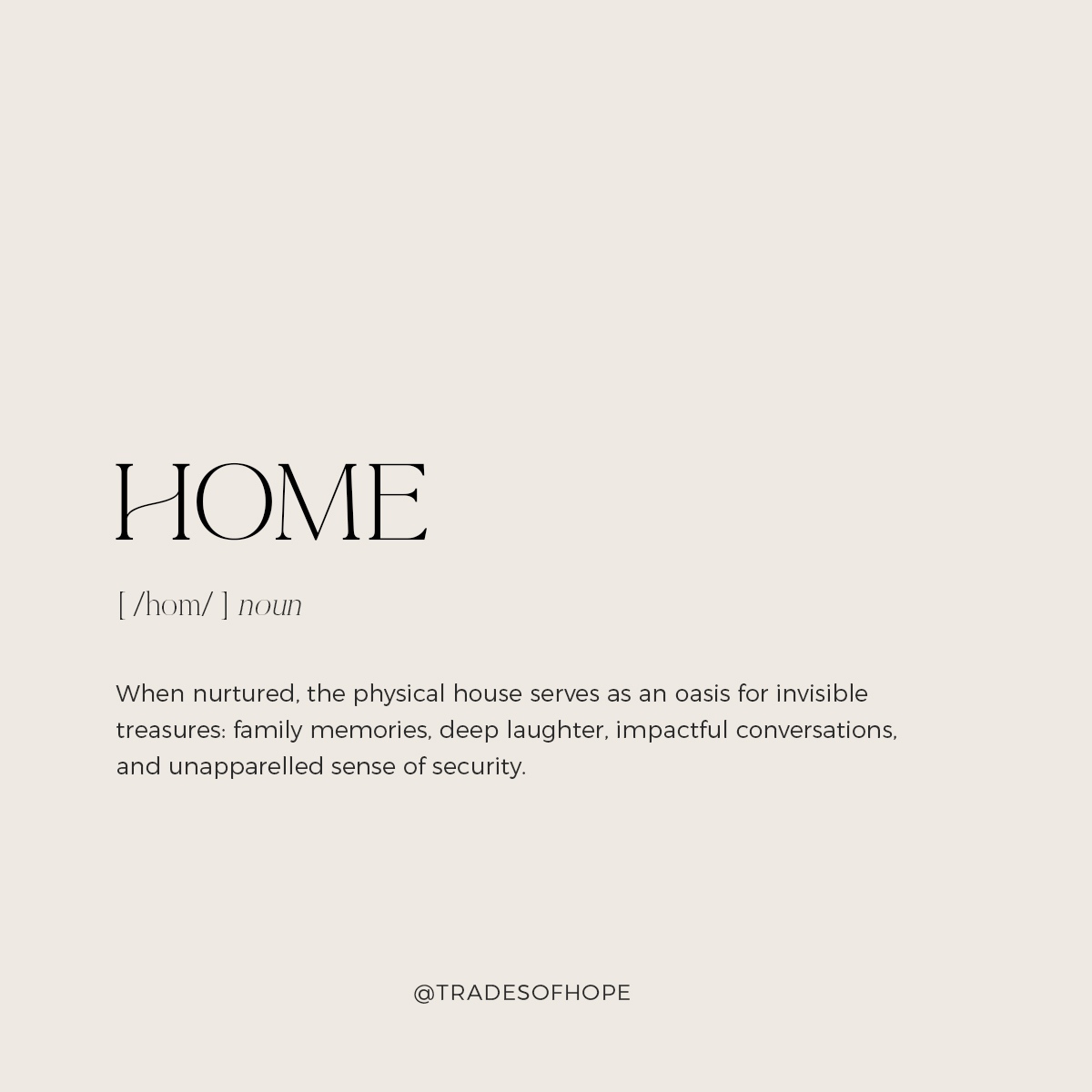 Where is HOME for you? 🤍✨

#TradesofHope #EscapeHomeDecorCollection