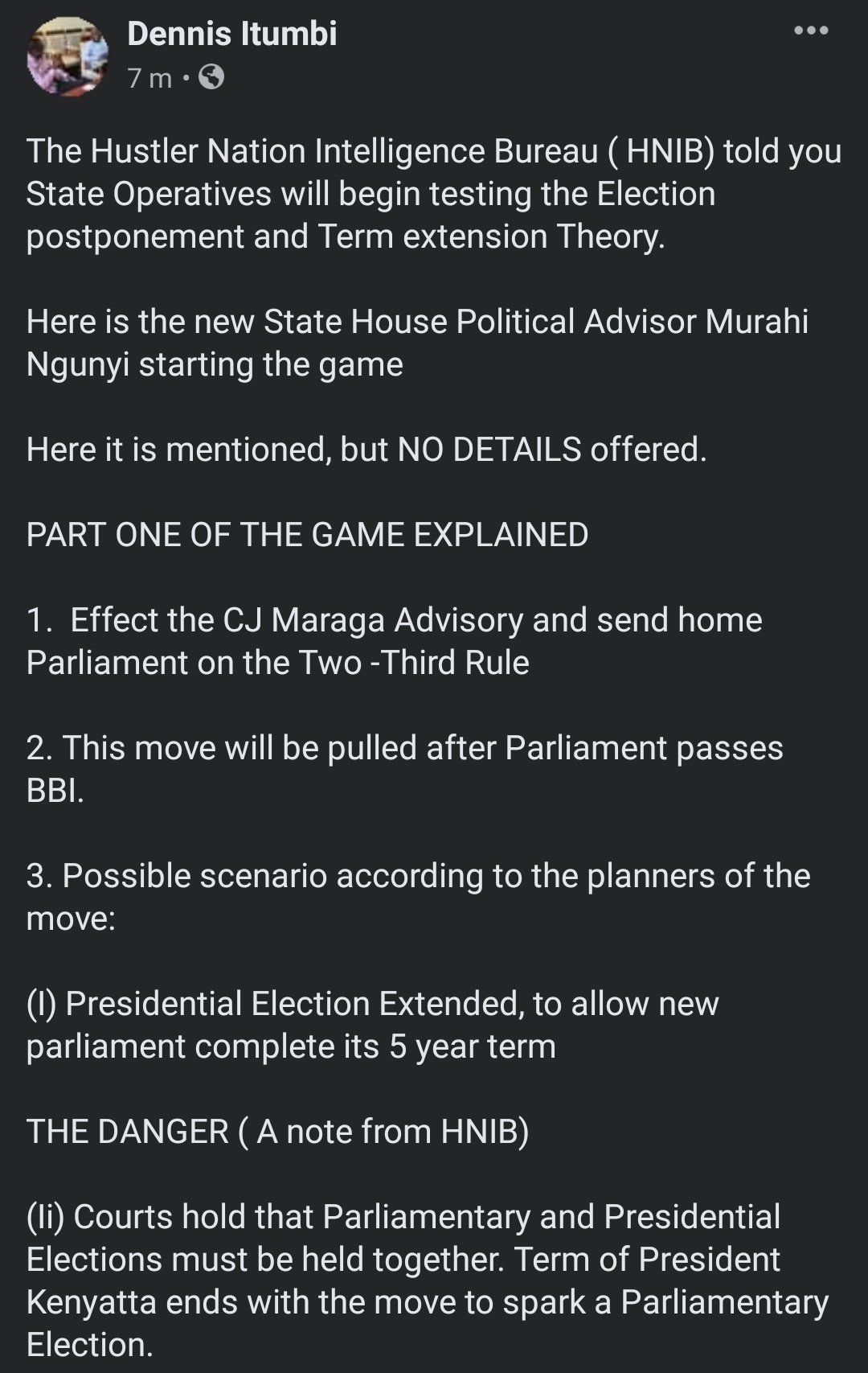 Dennis Itumbi, HSC on Twitter "PART ONE OF THE GAME EXPLAINED 1