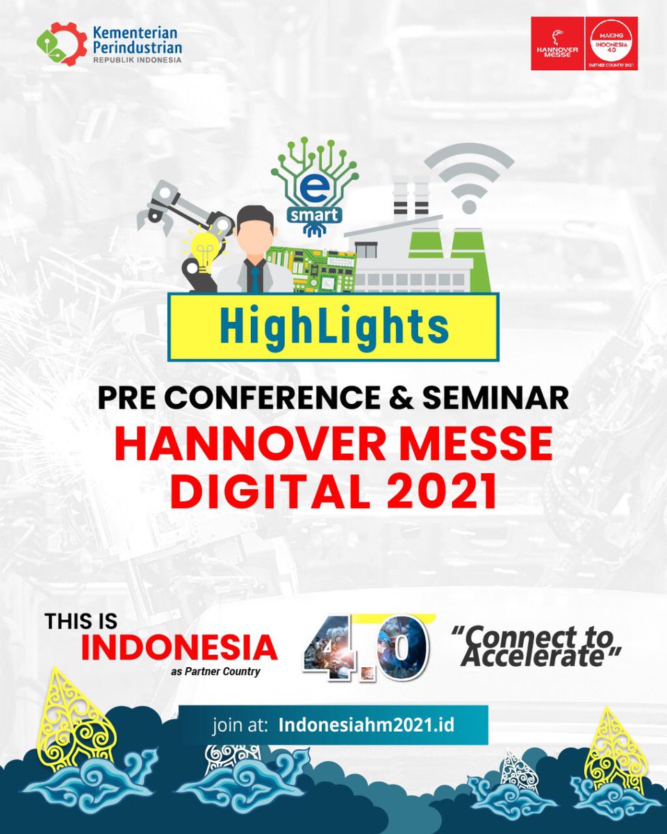 Kemenperin_RI's tweet photo. Selamat malam, Sobat Industri!
Siapa yg mengikuti rangkaian kegiatan Pre-Conference Hannover Messe tgl 5 - 9 April kemarin?
Bagi Sobat yg ketinggalan acaranya, Yuk, simak bbrp poin intisari dari Pre-Conference #HM21 dlm infografis berikut!
#IndonesiaHM2021 #ConnectToAccelerate https://t.co/BHZIVDB5J8
