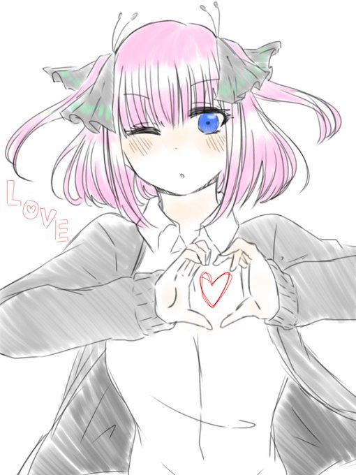 のーねーむさんがTwitterに投稿した中野二乃(五等分の花嫁)のイラスト。