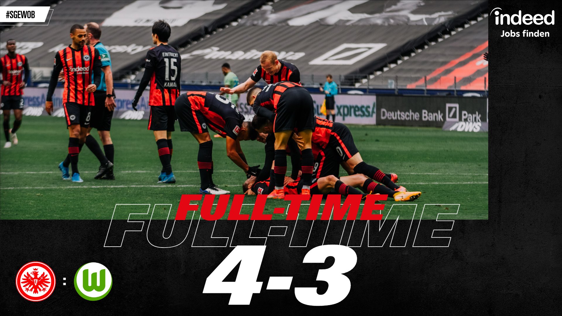 Eintracht Frankfurt ブンデスリーガ 第28節 ヴォルフスブルク 戦 4 3 で試合終了 激しい打ち合いの試合も ヨヴィッチ 鎌田 選手 シルバ ドゥルム がゴールを決め ホームで4 ゴールを奪い勝利しました Sge