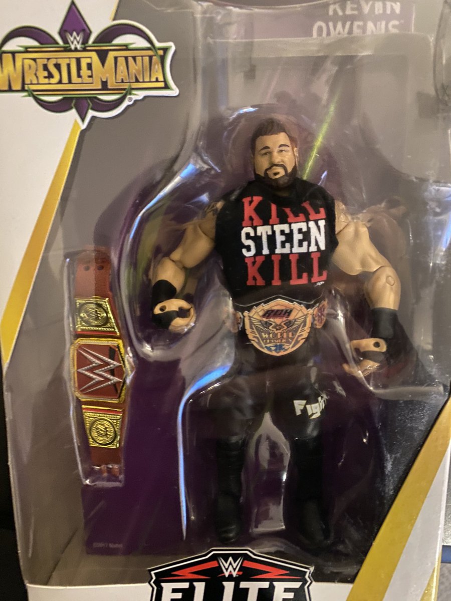 To celebrate #wrestlemania37 here’s a second post I’m extremely happy about. <a href="/FightOwensFight/">Kevin</a> with a “custom” figure, showing him with his KSK shirt and custom ROH World Title! #wwe #wrestlemania #kevinowens #wrestlingfigures #kevinsteen #roh instagram.com/p/CNf9DbosaGb/