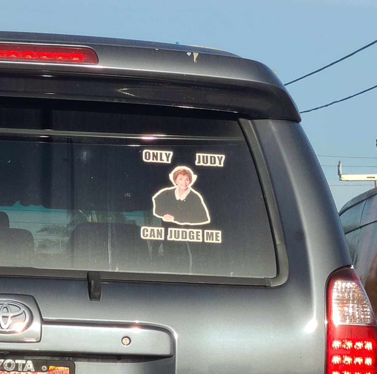 Cathyt00's tweet photo. When you are stuck behind this car 2 days in a row 🤨🤔😆 #judgejudy https://t.co/BwvKtrrs9t