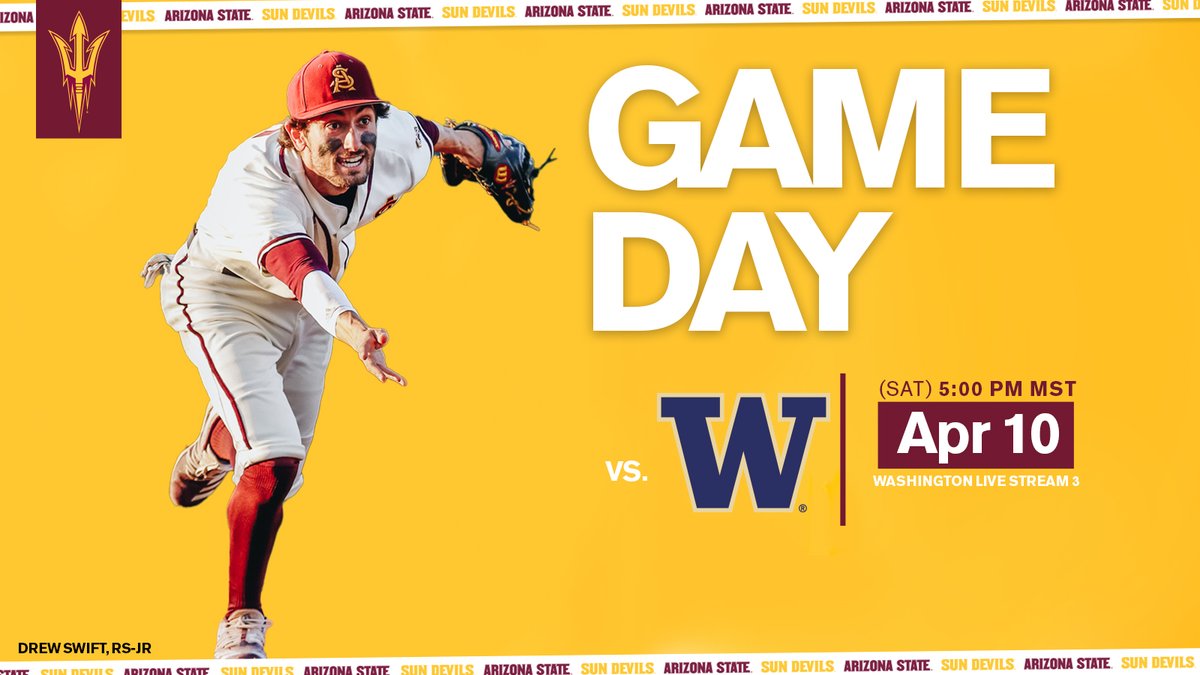 Swifty Saturday!⚾️

📍Husky Field
🆚 <a href="/UW_Baseball/">Washington Baseball</a> 
🕔 5:00 PM MST
📺 bit.ly/2Q8KLIP
📊 bit.ly/3rMbKYE
📰 bit.ly/3lam6im