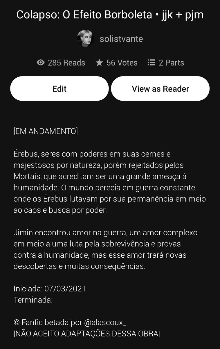 junggluve's tweet photo. Motivos para ler a fanfic Jikook "Colapso: O Efeito Borboleta"; uma thread de divulgação
#EloAzul 🦋 https://t.co/YsOlDgalhU