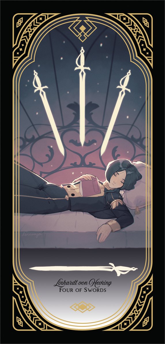 doromaya's tweet image. here's the card I drew for @3HTarot, thanks a lot for having me!! there's a second round of preorders open now in case you're interested ✨