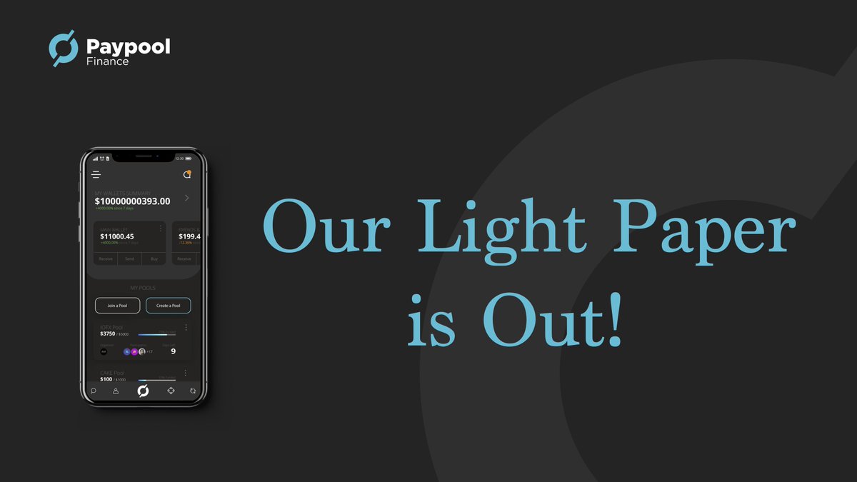 PaypoolF's tweet photo. We recently published our Lightpaper highlighting our ecosystem whilst deep diving into our #Pools

- Why #PaypoolFinance
- The Customisable Pools
- The Ecosystem
- Use Cases
- $PPF tokens &amp; their utility

Check it out:
 https://t.co/R3rSzIlxJ2 https://t.co/rz3mELQ4Fj