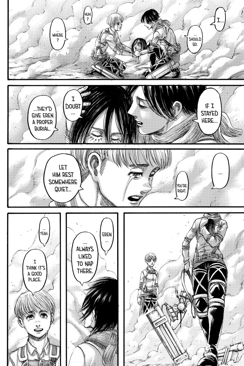 Despite my problems with them, I liked EMA’s closure and how Isayama handled it in a tragic way, which is how it always meant to be