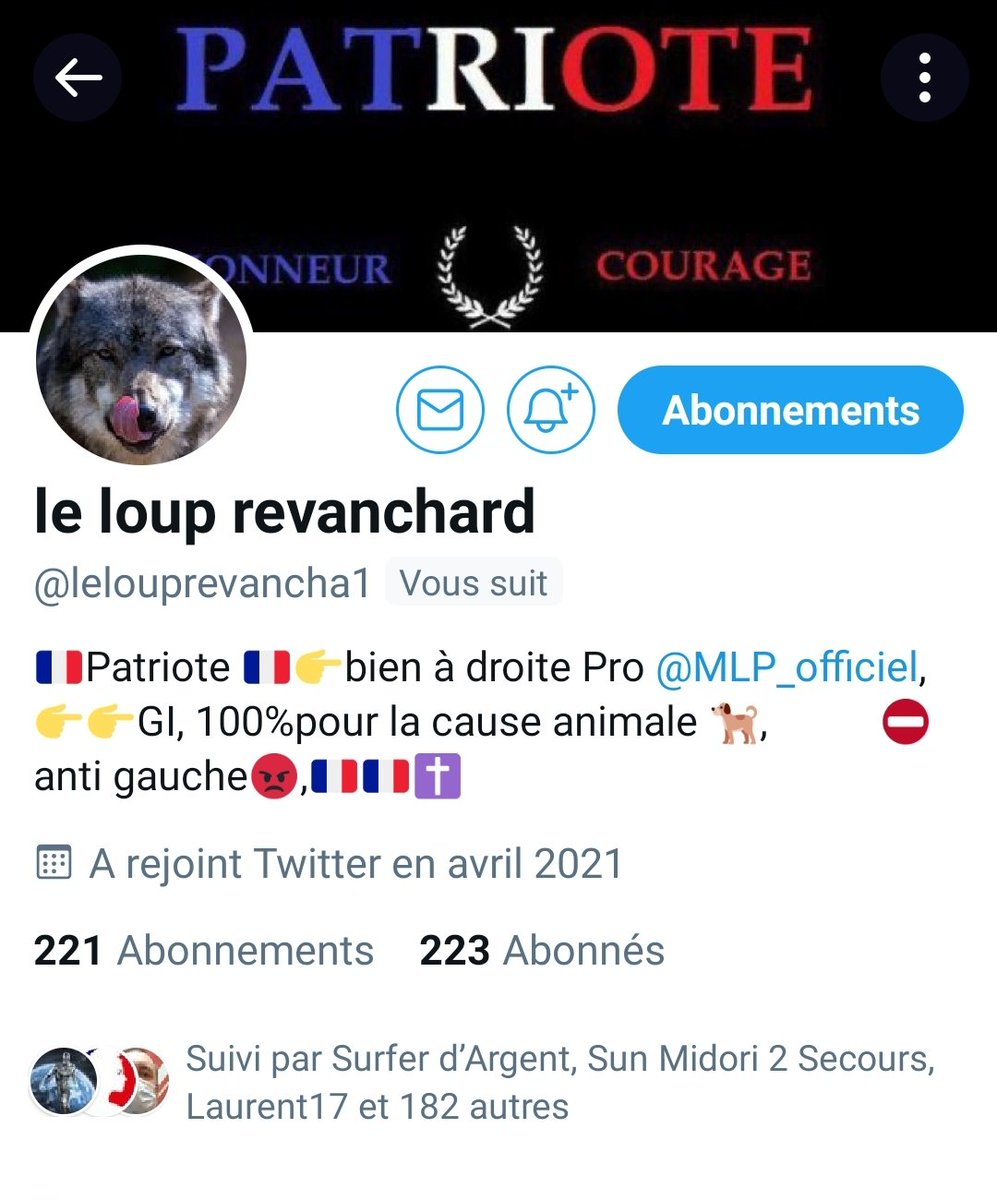🇫🇷#INFOPATRIOTES🇫🇷
Merci à ma TL, aux #TeamPatriotes/#JambonBeurre d'aider au retour de <a href="/lelouprevancha1/">le loup</a>
Merci à tous pour votre soutien, vos abonnements et vos retweets
😉🇫🇷👍🇫🇷🤗🇫🇷💪
Merci de respecter la réciprocité du follow me/follow back
Merci à @faithful_honor 😘