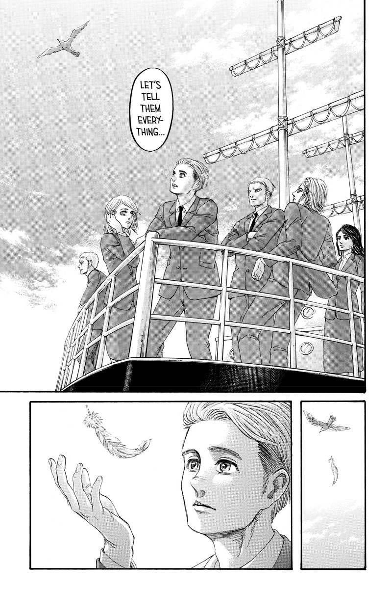The way how Isayama didn’t magically fix the conflict between Paradis & the world & left characters with their hopes & dreams, so they can make the cruel world of AoT a better, beatiful place while staying faithful to the core themes of the series was done quite well on his part