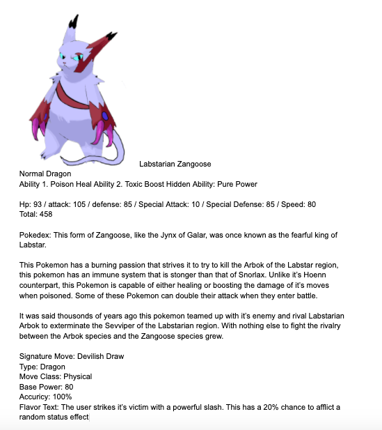 DazzlingTorchic's tweet image. second regional form down! Thanks for the help @purpldva #fakemon #Labstar