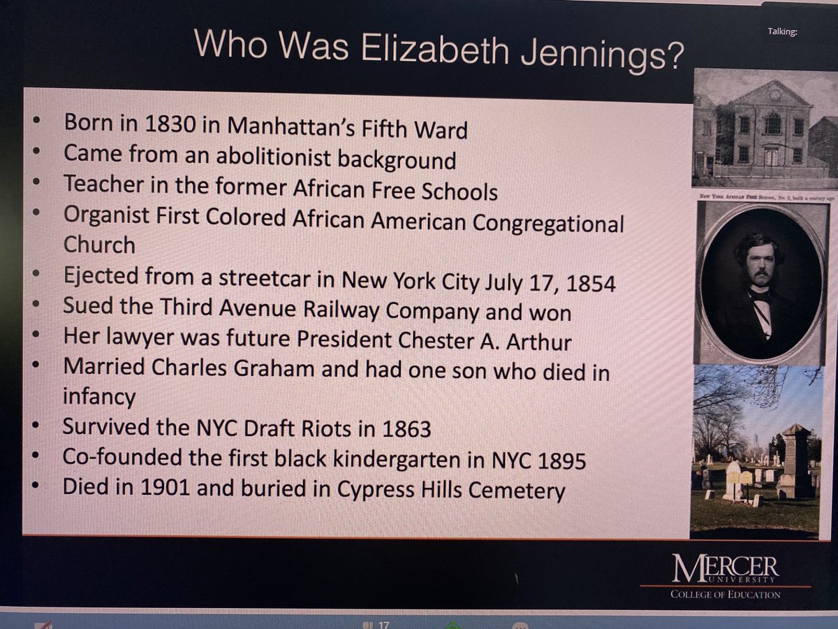 Such an outstanding presentation on Historical  #Empathy! “A Wholesome Verdict:” Using Historical Empathy Strategies to Analyze Elizabeth Jennings v. The Third Avenue Railway Company of 1855 @DrKAPerrotta  #NCHE2021  @historyed