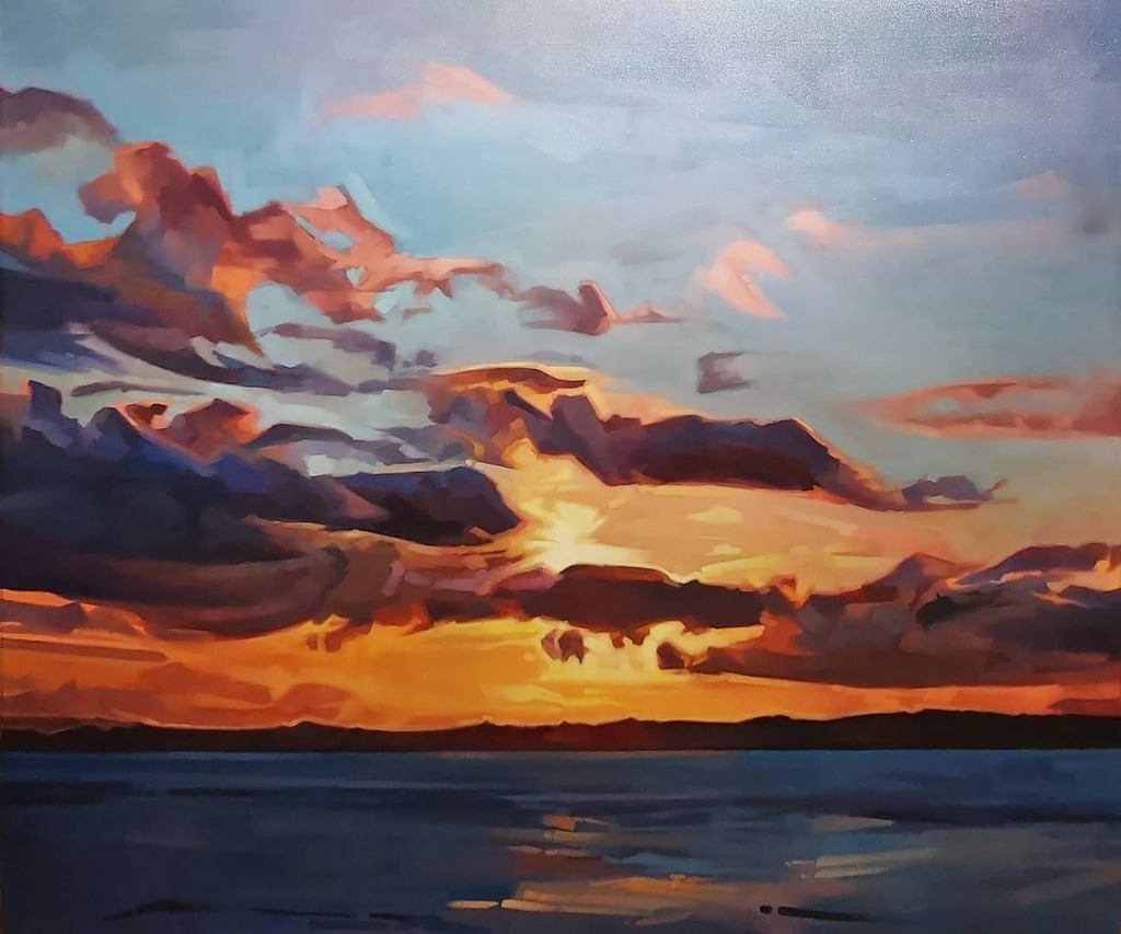 kevinlowery_art's tweet photo. Some progress on this large sunset ... still a long way to go though....
.
#irishart #irishartist #oilpainting #oiloncanvas #coastallandscape #coastalartist #coastaldesign #coastalart #coastaldecor #coastalpainting #wildatlanticway #sunsetpainting #sunsetart #sunbeams #eveni… https://t.co/UxHMIvslar