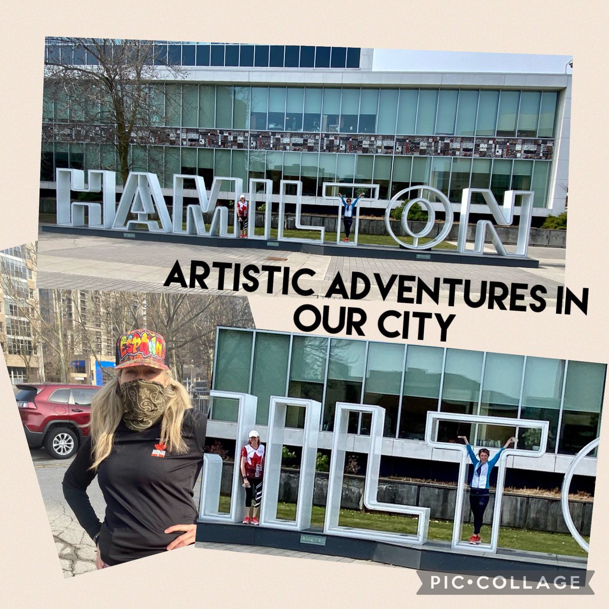 SandrettaD's tweet photo. What a great run with my running sisters. Street art came alive in downtown Hamilton-WOW! Thx @RunElaine for planning such an artistic route! So much to see, collages were the best way to share the Hamilton talent! #springofcmtr #siblinglove #streetart #hamiltonontario https://t.co/PEDKU4MeDk