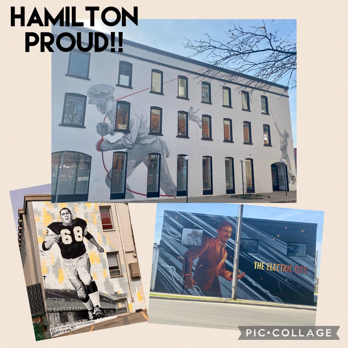SandrettaD's tweet photo. What a great run with my running sisters. Street art came alive in downtown Hamilton-WOW! Thx @RunElaine for planning such an artistic route! So much to see, collages were the best way to share the Hamilton talent! #springofcmtr #siblinglove #streetart #hamiltonontario https://t.co/PEDKU4MeDk