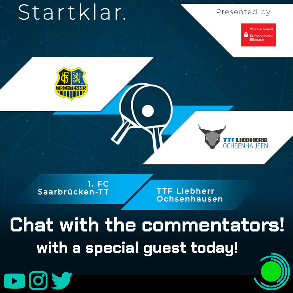 Today's livestream will be David and Raphael commentating the Play Off match between Ochsenhausen and Saarbrücken!

We will be live from 18:40 CEST!
youtu.be/nEVkRbbue2o

#bedifferentt #tabletennis #tischtennis #tenisdemesa #卓球 #乒乓球 #настольныйтеннис