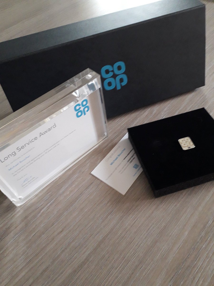 michaelbouch68's tweet photo. So this arrived today, started at North Eastern Coop 02/04/91, have seen so much change but would'nt have wanted to work anywhere else #30yearsservice Thank You @coopuk @VickiMains @furnivalderek https://t.co/ygofF2eZOa