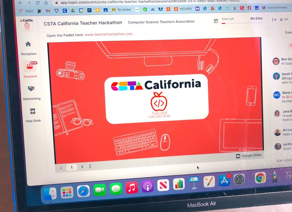MsHaughs's tweet photo. Excited to kick-off my Saturday w/@csteachersorg Teacher Hackathon this morning!! 
Looking forward to learning, making, connecting w/so many awesome #CSEd Ts! #TeacherHackathon @CSforCA @microbit_edu https://t.co/Vj1LvlyUpQ