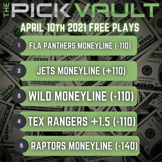 unlock_your_mo's tweet photo. After a 2-2 night we look to bounce back with 5 more free plays! Let’s keep it rollin and keep striving for more consecutive days in the green! 👀🔥💰#Unlockyourmoney #Freepicks #GamblingTwitter #NHL #NBA #MLB #sportsbetting #sports #Toronto #FlaPanthers #MinnesotaWild #Winnipeg https://t.co/qnBxYVUCwW