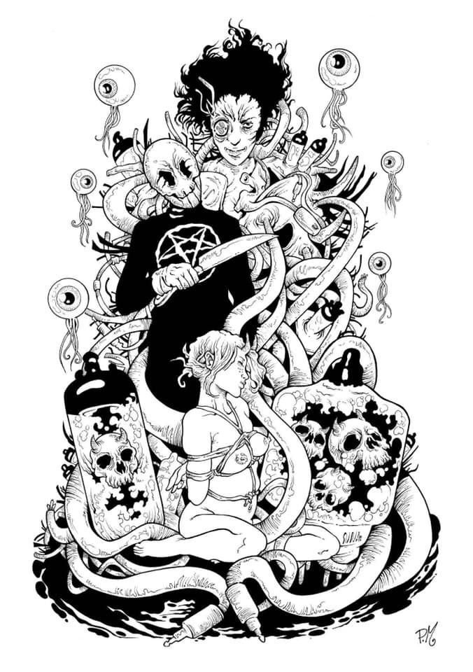 Cover of the great Paolo Massagli for the split of Government Alpha with Tube Tentacles.