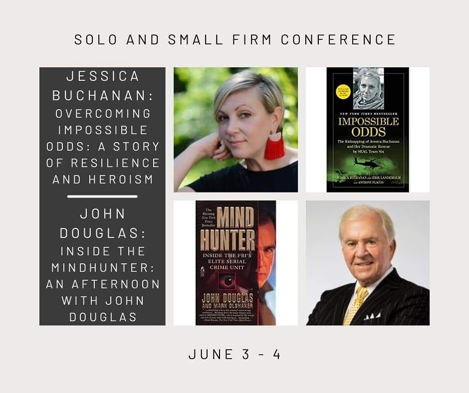 ISBAPresident's tweet photo. Register today for the Solo and Small Firm Conference to help us welcome our keynote speakers, Jessica Buchanan and John Douglas.  https://t.co/F0Zn0uL1SL https://t.co/OmPL0wgafg