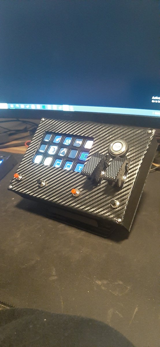 SomethinSimpl's tweet photo. Finished my Project. 
Stream Deck Sim Racing/Flight Button Box
Commissions coming soon
.
.
.
#Simracing #Racing #simulator #streamers #StreamDeck  #buttonbox #flightsimulator #gaming #pc #project #3dprinted #TwitchStreamers #youtube #pushtostart #carbon #3d #elgato #retweet #RT https://t.co/B0XaEzmLgB