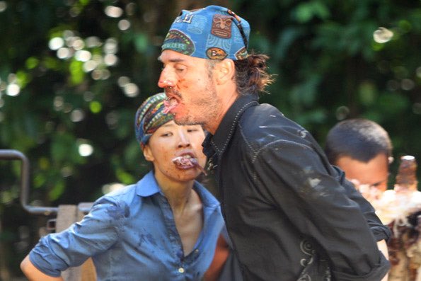 idolchatterpod's tweet photo. Getting vaccinated does NOT mean that you can all take bites off of a giant roasted pig and spit it in a bucket even if immunity is up for grabs #survivor #vaccinated @survivorcbs @JeffProbst @the_real_coach https://t.co/tJSOIr0iYV