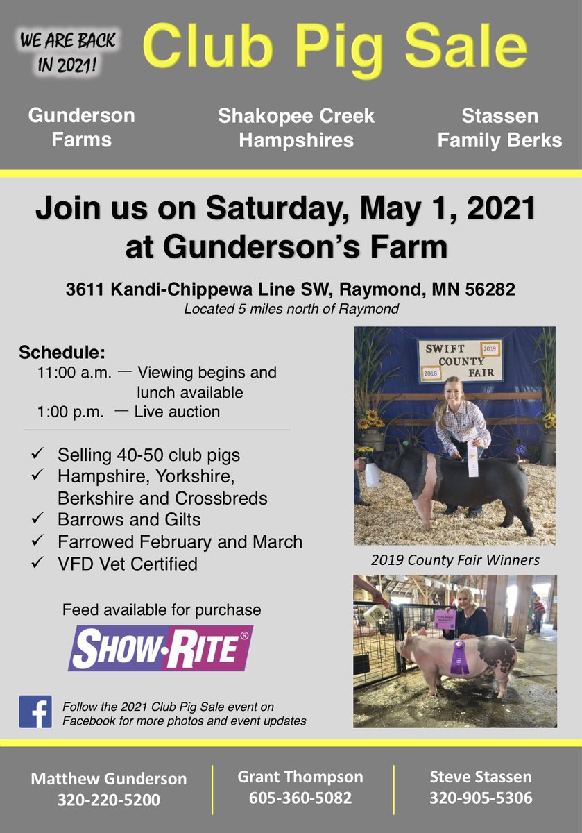 kelseyg_2010's tweet photo. Really excited to get back to shows this year. My dad and brother have some winners available at our sale. Come get yours! #AgTwitter #pigsale #4H #FFA #mnstatefair #countyfair #swineshow #hostingahogauction https://t.co/cJf6B0A1m5