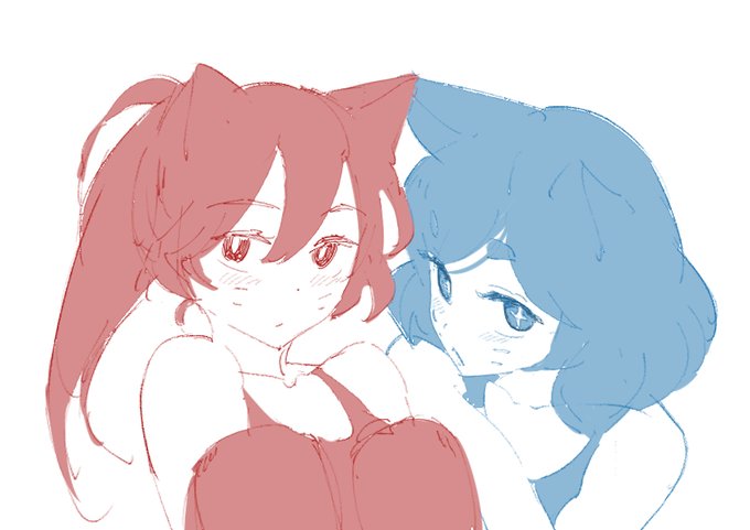 配信中に描いたAmazuさんのところのAoMari(ネコ) 